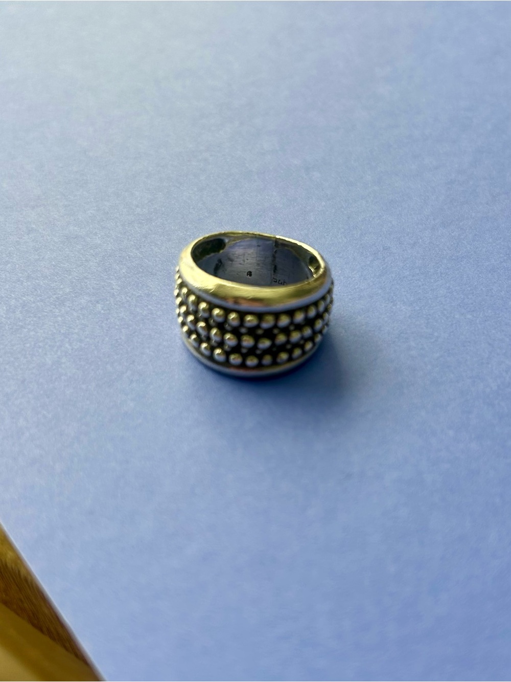 1980’s 3-Row Beaded Sterling Silver Ring Heavy Wide Cigar Band Size 7 Vintage! - Picture 9 of 14